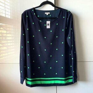 Gap NWT Navy and Green Blouse Size M